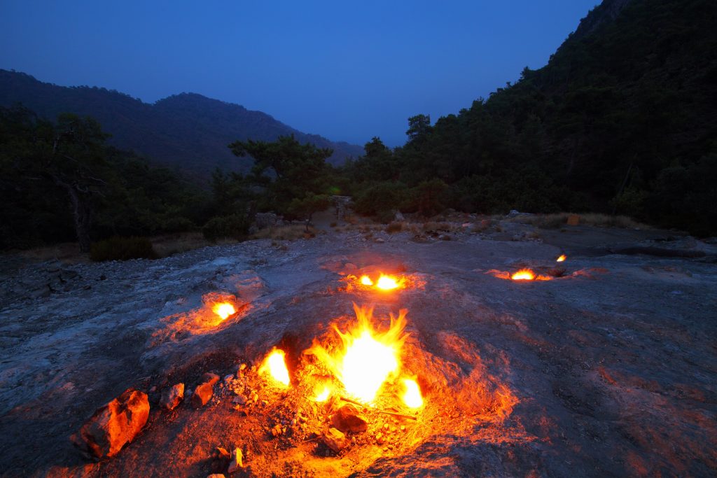 The everlasting flames of Mount Chimaera, Turkey