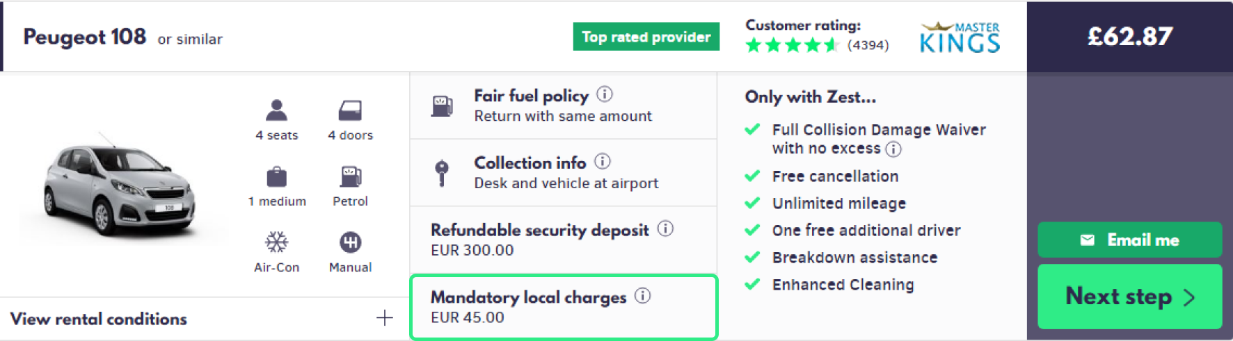 Mandatory local charges