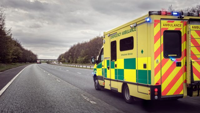 Emergency services on their way to a scene