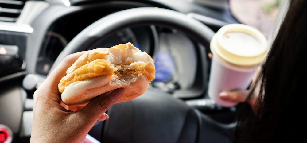 Eating when driving